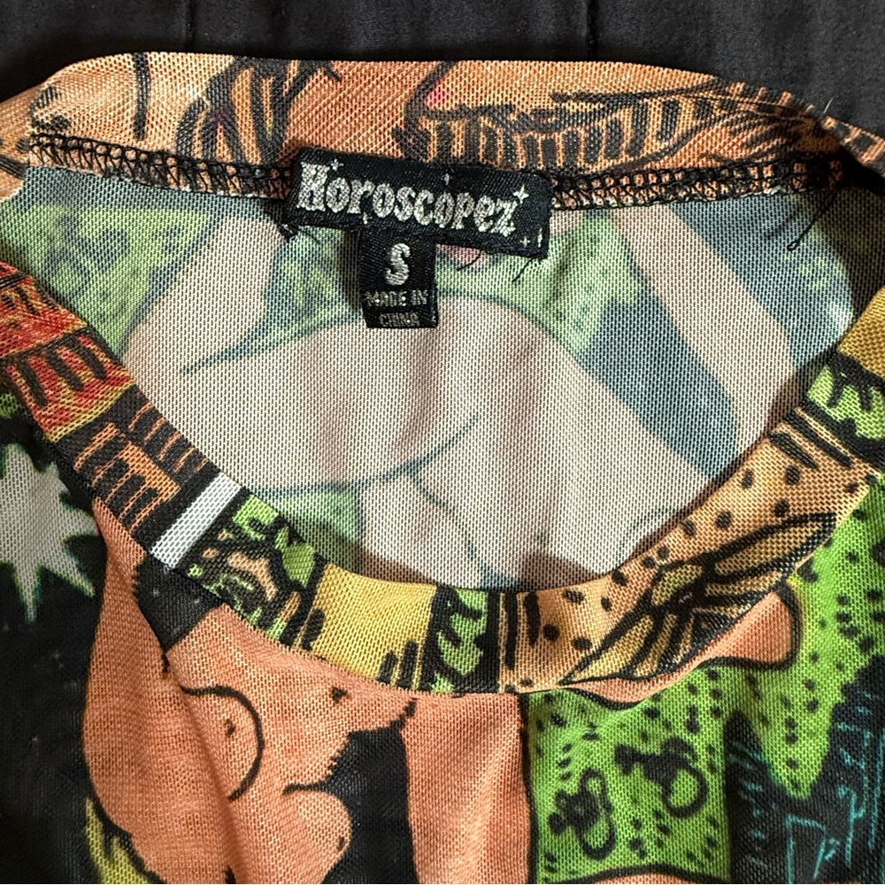 Horoscopez Dolls Kill Tarot Card Print Mesh Stretch Top Magic Multi New Age Y2K - Picture 4 of 4
